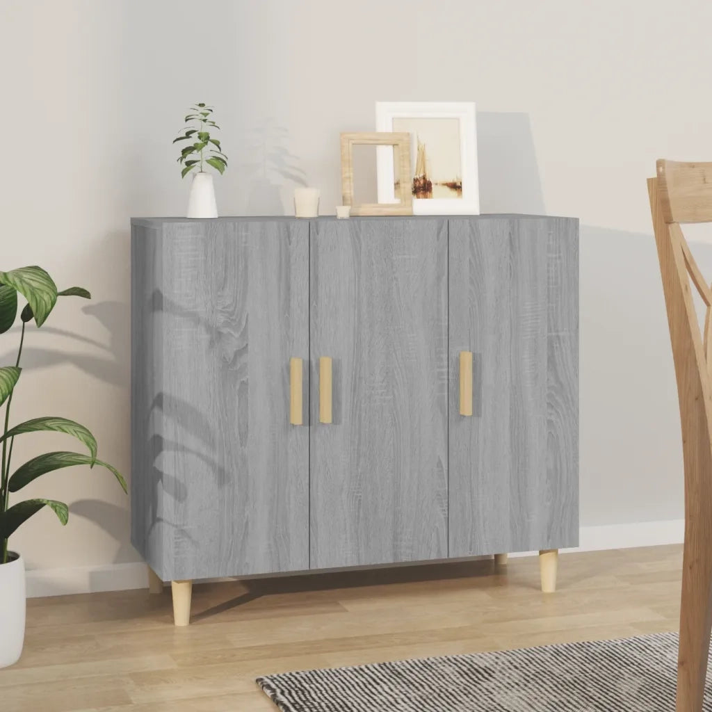 Credenza | Madia | Buffet da pranzo | Armadio da pranzo Grigio Sonoma 90x34x80 cm in Legno Multistrato