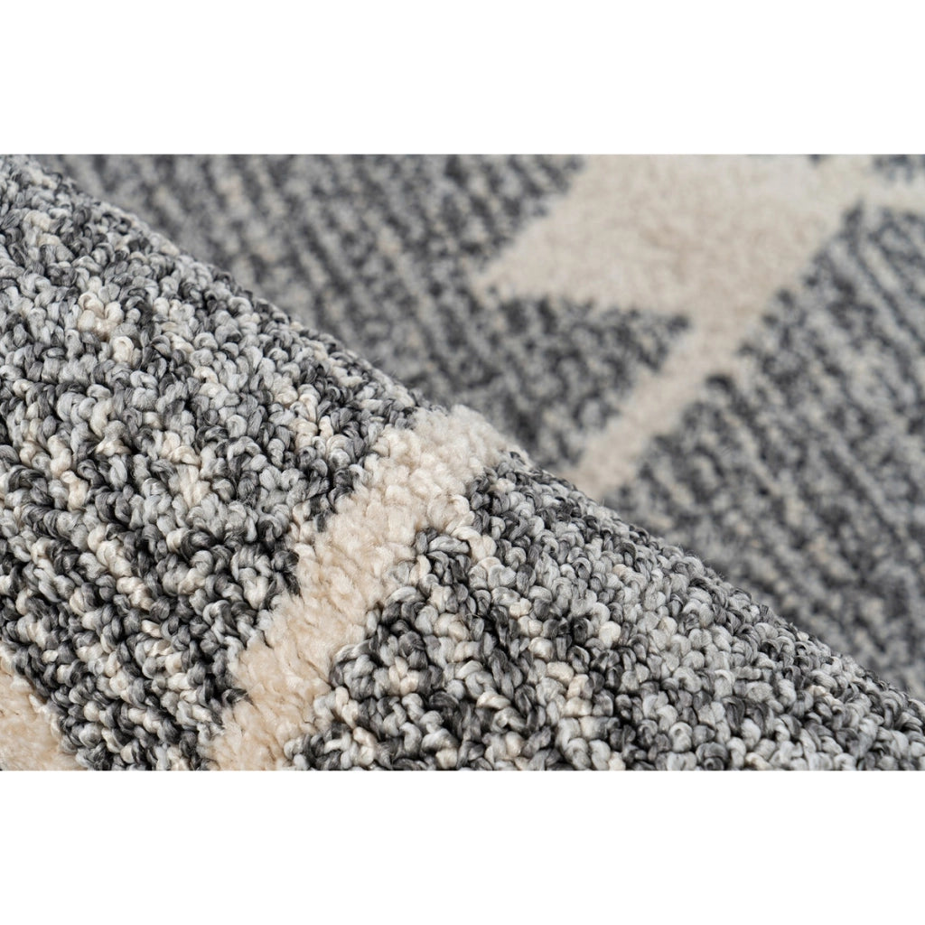Tappeto moderno Rhombus a pelo corto grigio e beige