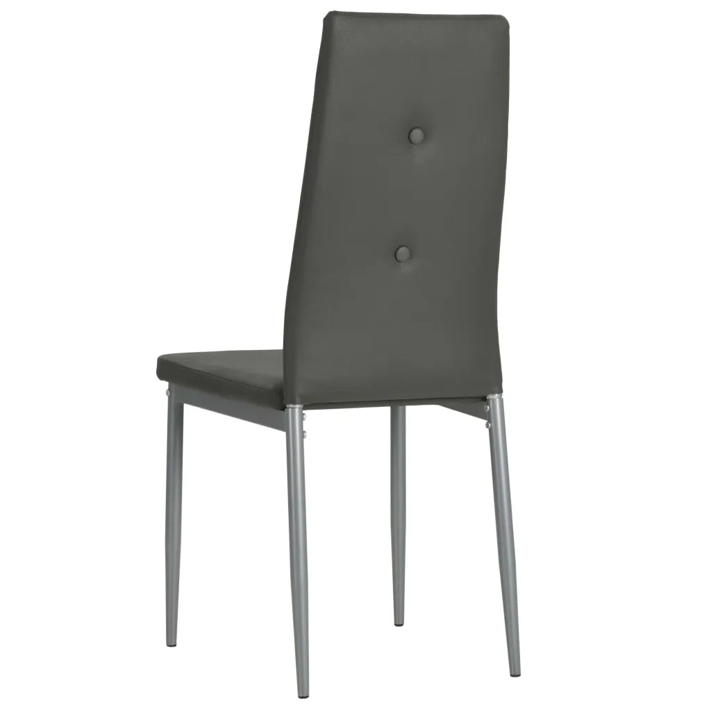 Sedie da Pranzo 4 pz Grigie in Similpelle 246186