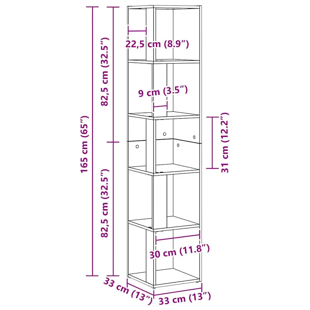 Mensole angolari 33 x 33 x 164,5 cm Legno ingegnerizzato 862693