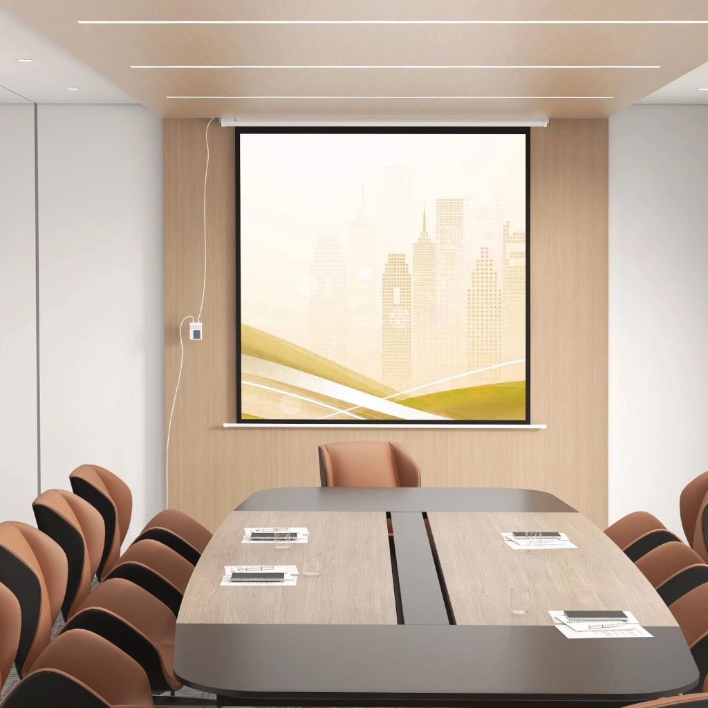 Schermo per proiezione motorizzato 96 pollici 4K HD ¨C Minimal ¨C Bianco 195x182 cm