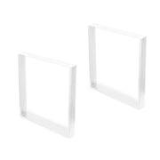 Set di gambe per tavolo rettangolare Square, larghezza 600mm, Acciaio, Verniciato bianco