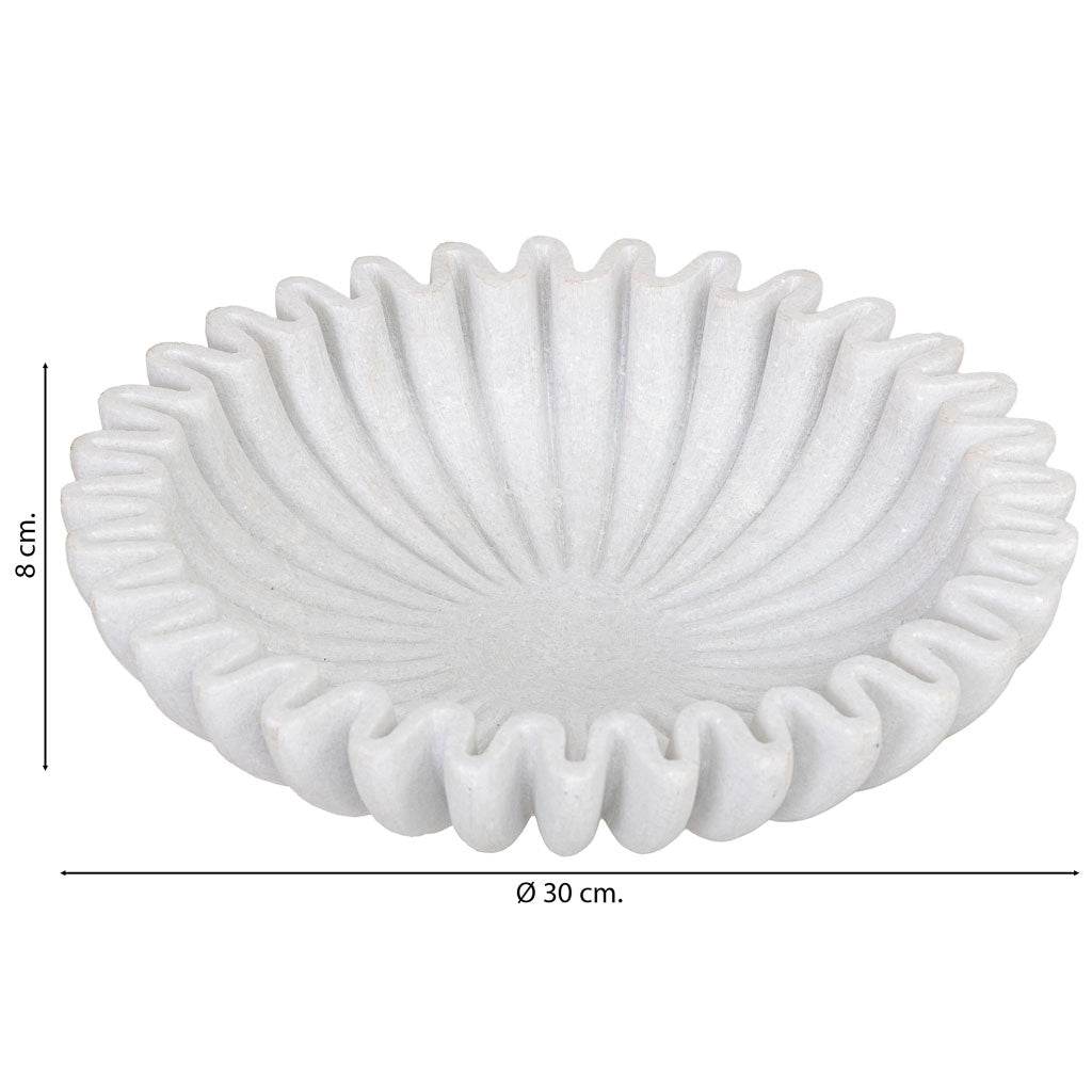 Ciotola in marmo bianco 30x30x8h cm