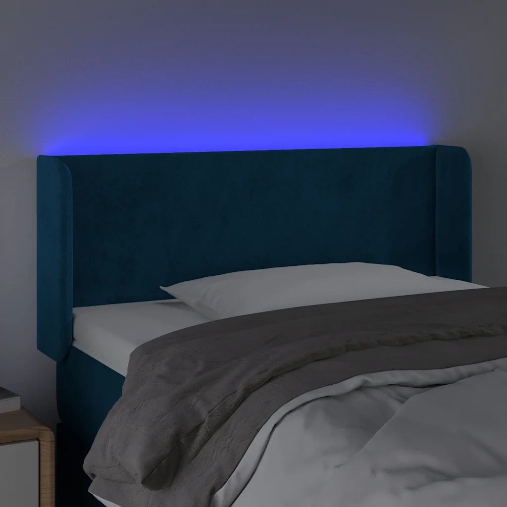 Testiera a LED Blu scuro 93x16x78/88 cm in Velluto