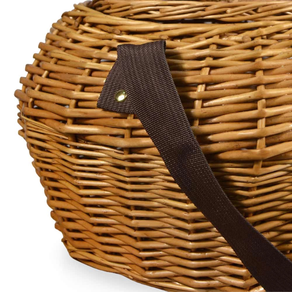 Cesto cestino Jack in vero Vimini per funghi con Coperchio 38 x 30 x h 25 cm
