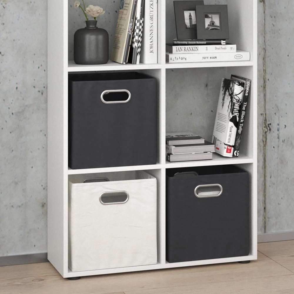 Divisorio per ambienti Scutum, Bianco, 143 x 72 cm, per l’utilizzo come divisorio o come libreria aperta