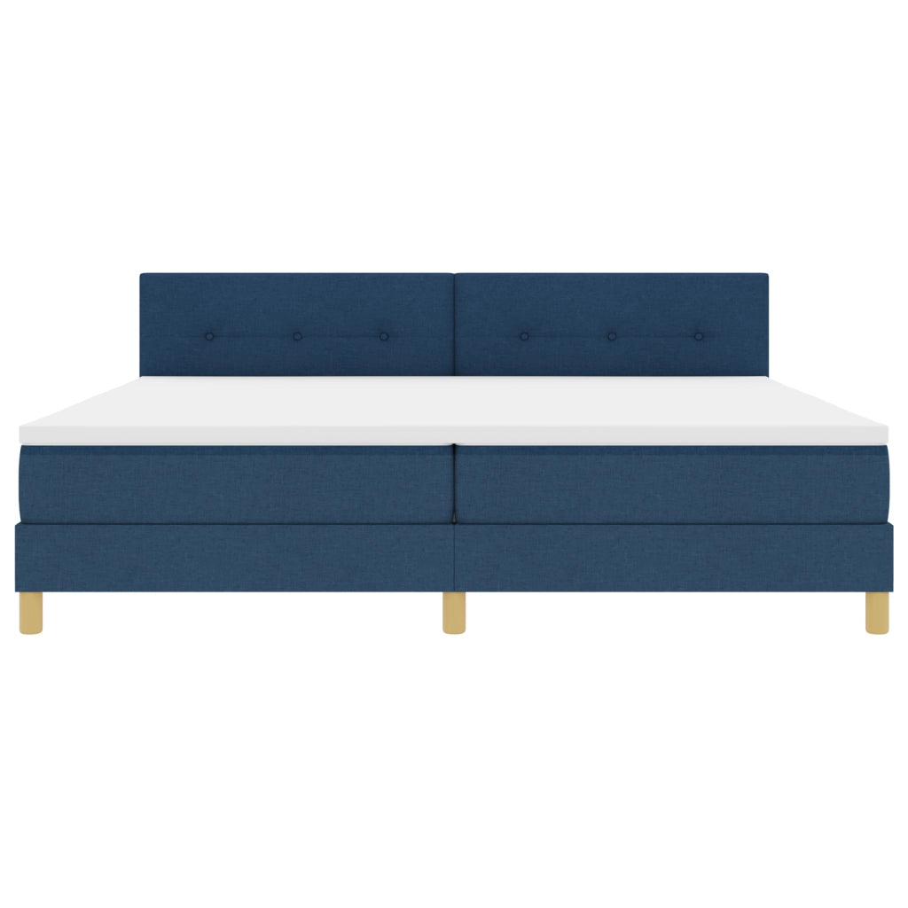 Letto Box Spring con Materasso Blu 200x200 cm Tessuto