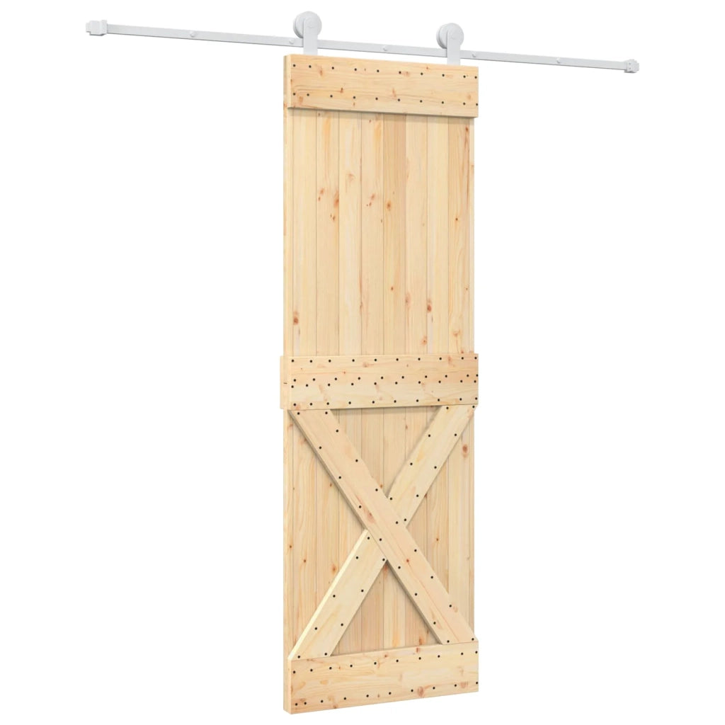 Porta scorrevole Naturale e Bianco 70 x 210 cm 3445038