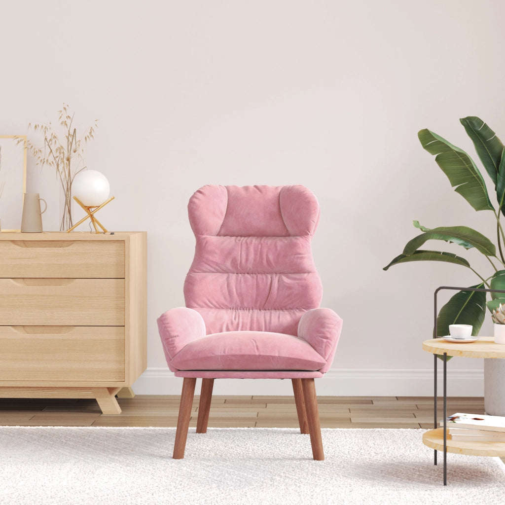 Poltrona Rilassante in Velluto Rosa