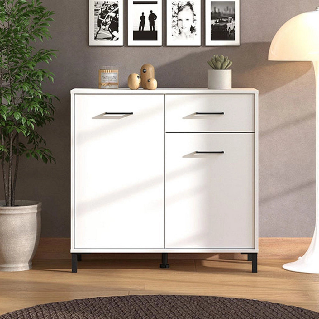 Madia Laerruu, Credenza 2 Ripiani, 93x40x90h cm Bianco