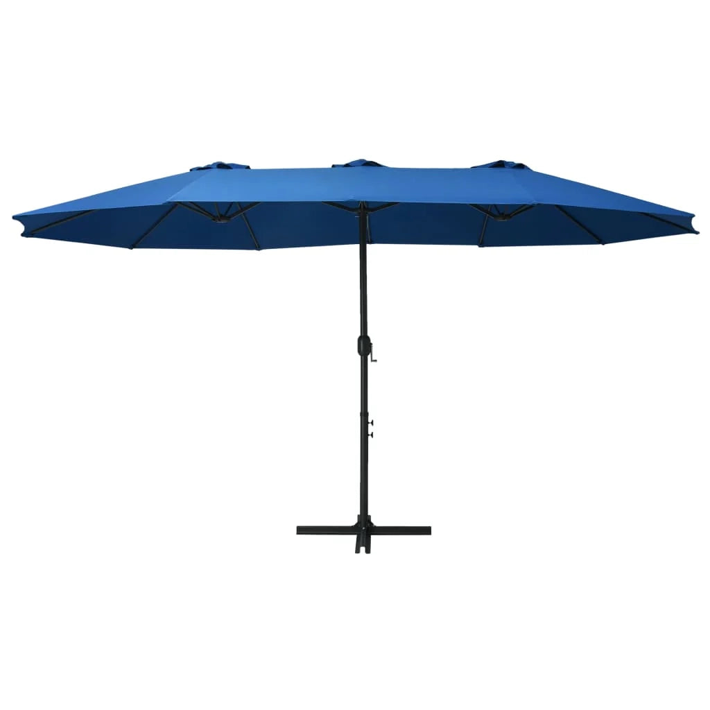 Ombrellone da esterno e palo in alluminio 460 x 270 cm blu 02_0008295