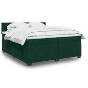 Giroletto a Molle con Materasso Verde Scuro 200x200 cm Velluto