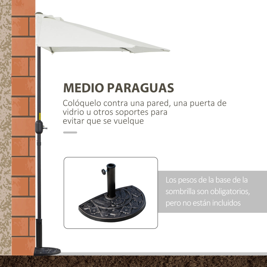 Parasole da giardino semicircolare ¨C zephmum ¨C crema, poliestere, 269x138x236 cm