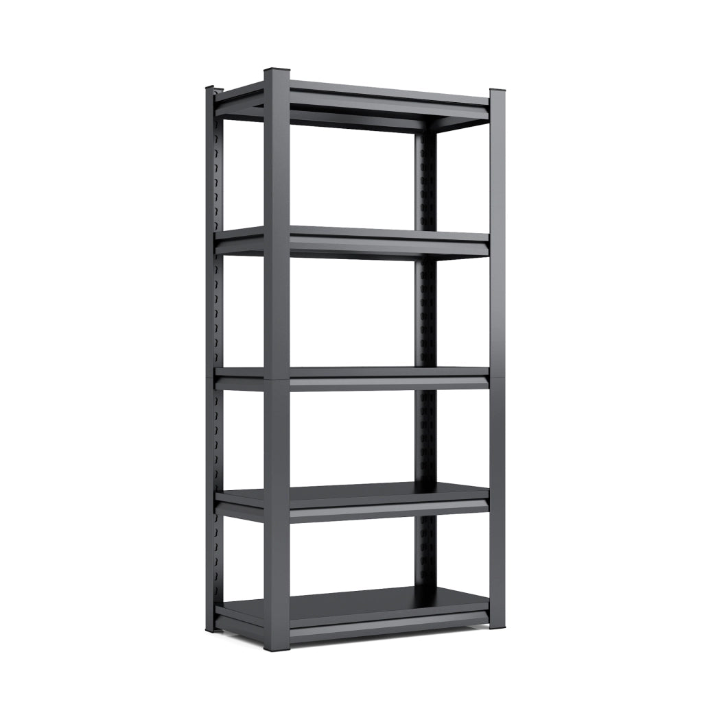 Scaffale per carichi pesanti 90x40x183 cm nero in metallo, 5 ripiani regolabili