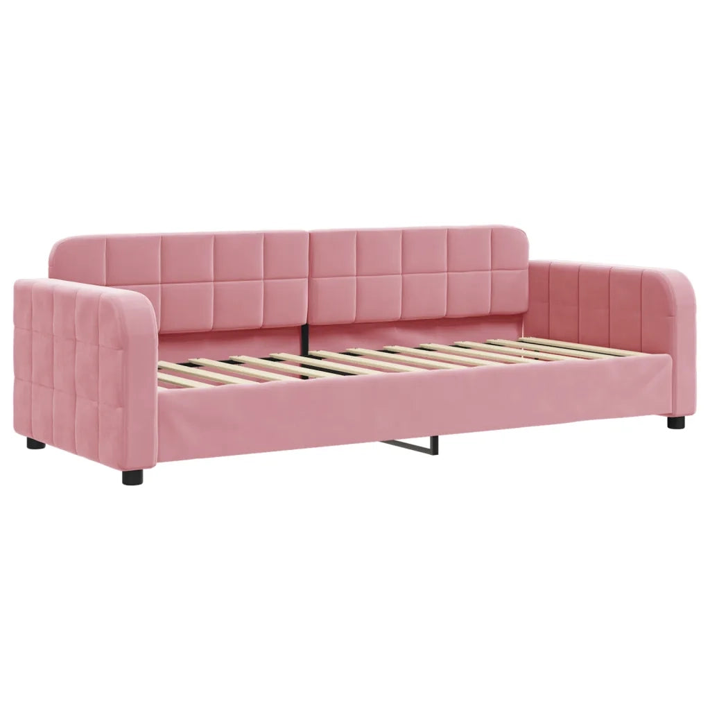 Letto singolo | Letto per adulti | Letto da Giorno Rosa 80x200 cm in Velluto