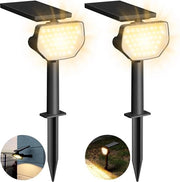 Illuminazione esterna alimentata da energia solare IP65 con pannello solare girevole - lampada solare 2 in 1 - 2 modi di illuminazione - 43 led - 2 pezzi colore caldo bianco