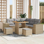 Set Divano da Giardino 8 pcs Beige e Grigio Chiaro polyrattan 3363952