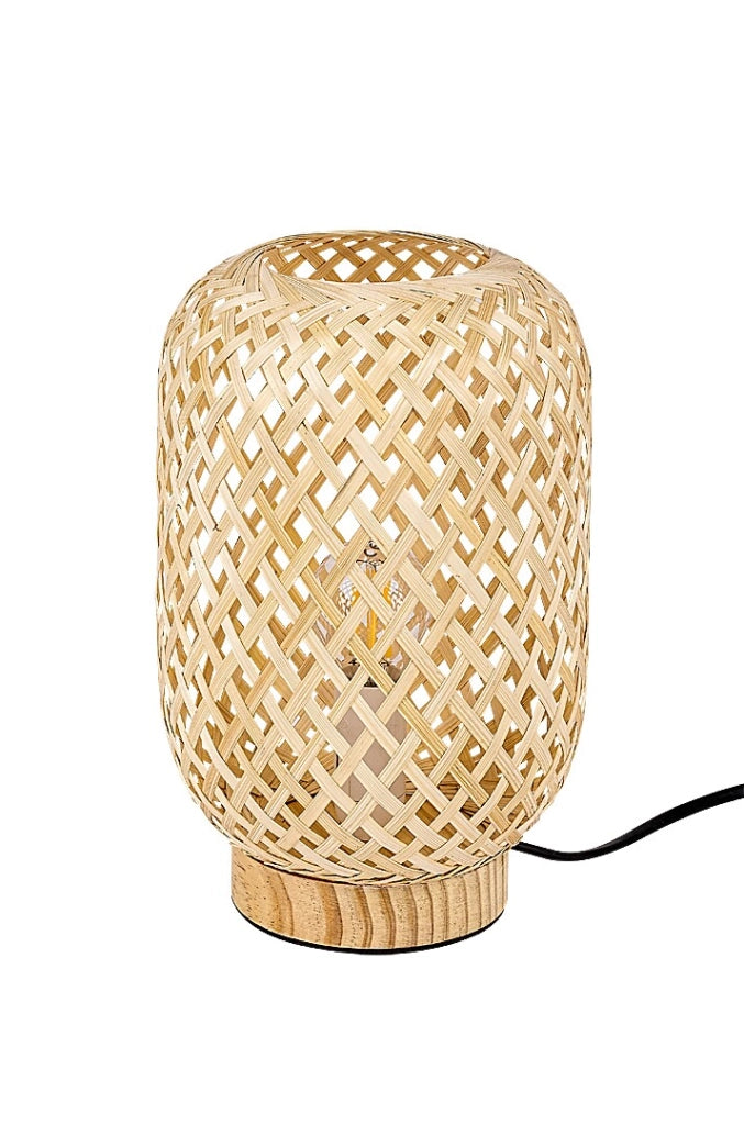Lampada da tavolo boho rattan naturale E14 Alinafe Rabalux