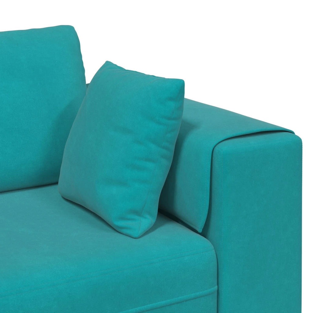 Divano 3 pcs Turchese 250 x 188 x 76 cm Velluto 3335180