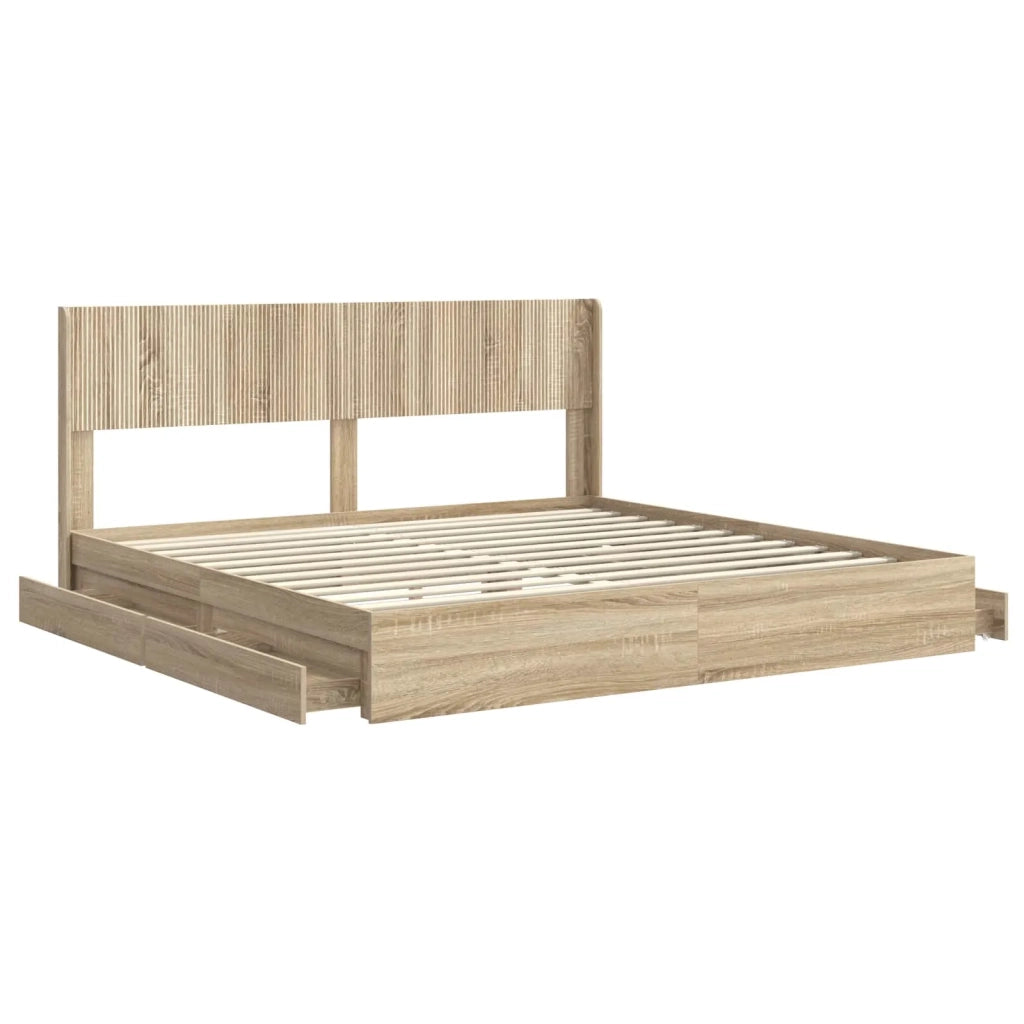 Struttura del letto con stoccaggio e testata Rovere Sonoma 3414361