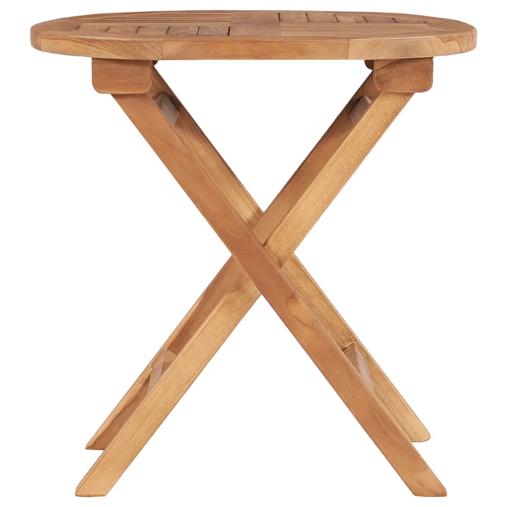 Tavolo da Giardino | Tavolino da esterno Pieghevole 45 cm in Legno Massello di Teak