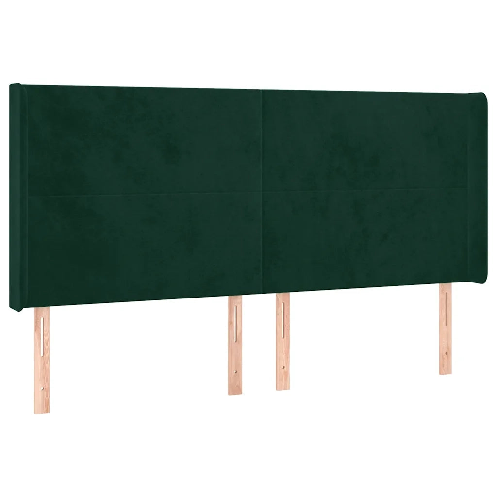 Letto a Molle con Materasso e LED Verde Scuro 180x200cm Velluto 3139460