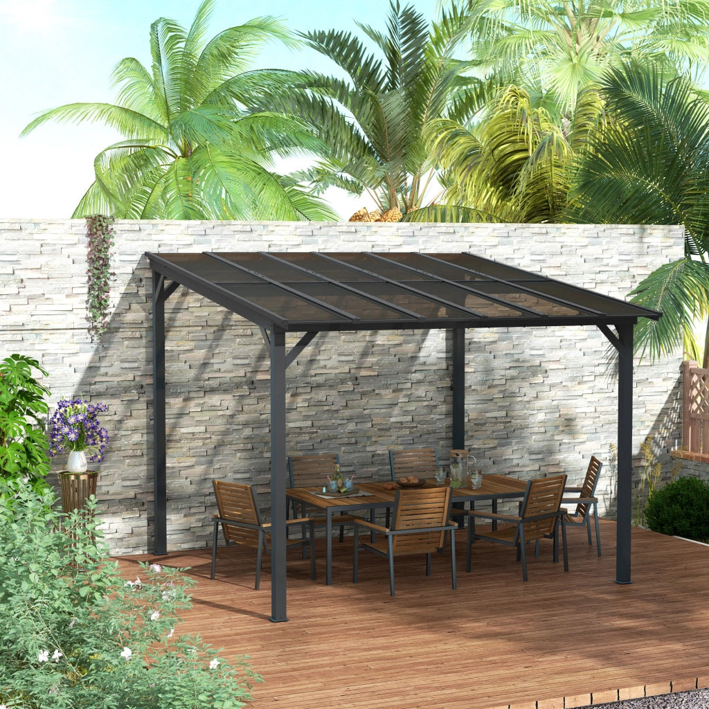 Pergola in metallo con tetto impermeabile ¨C zephmum ¨C 3x3 m, antracite, resistente al vento e ai raggi UV