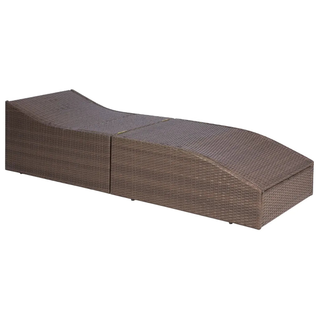 Lettino con Cuscino in Polyrattan Marrone cod mxl 62870