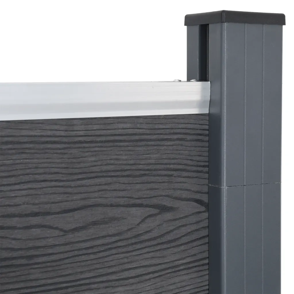 Set Pannello di Recinzione Grigio 526x186 cm in WPC 3211829