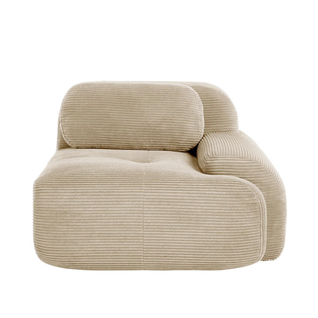 Divano angolare Hamlet RSF - Zephmum - Tessuto Cord color beige con cuscini