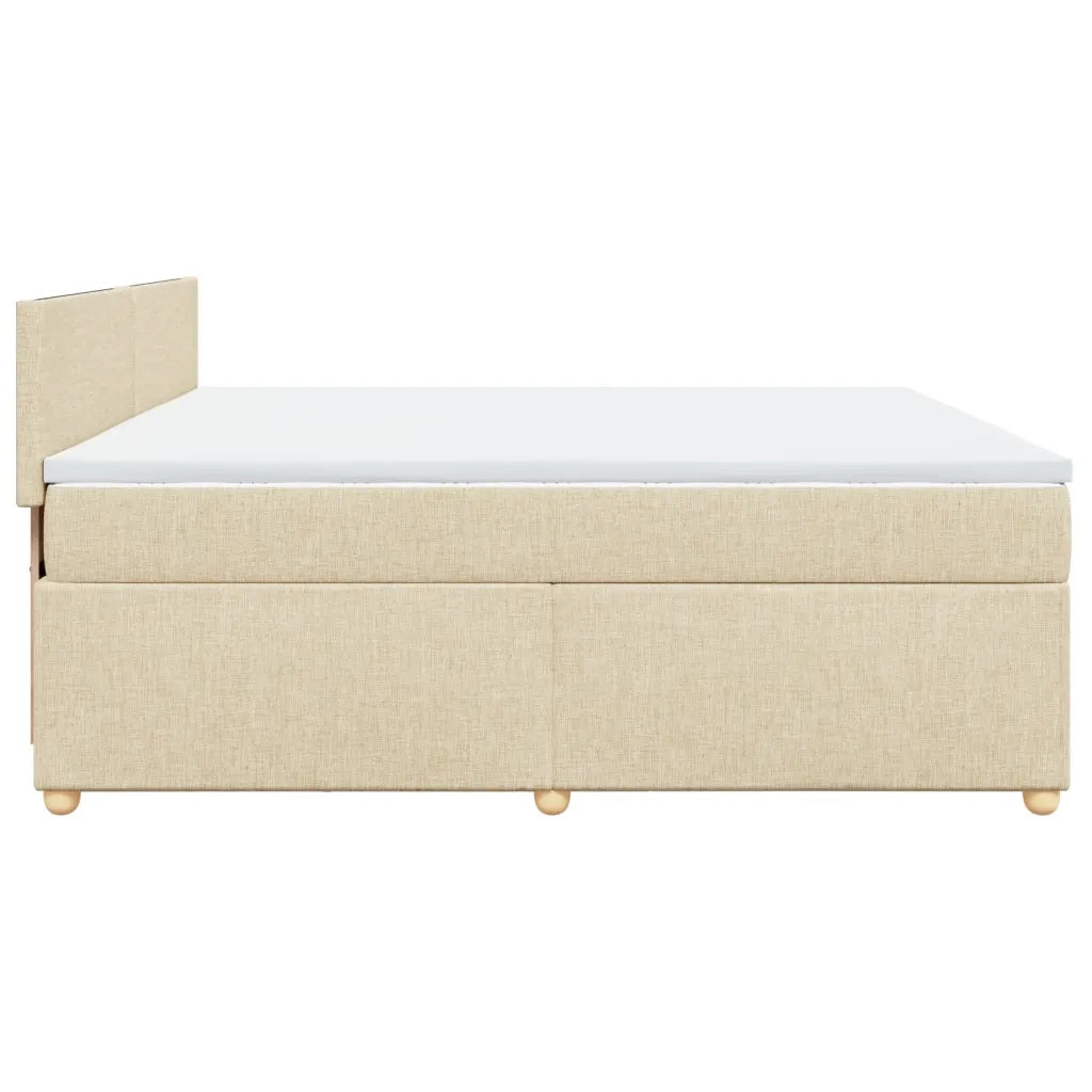 Giroletto a Molle con Materasso Crema 200x200 cm in Tessuto