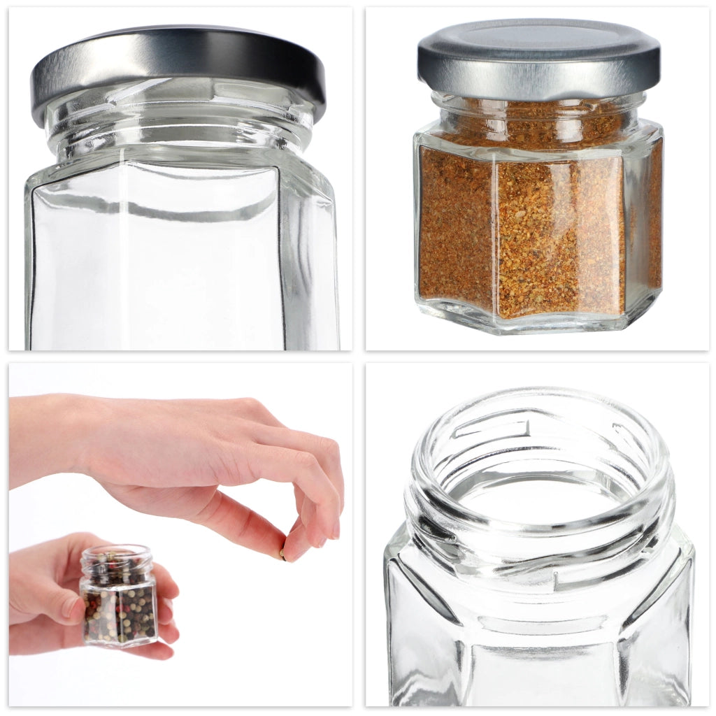 KADAX Contenitori per spezie, barattoli in vetro da 30 ml per spezie e miele, confezione da 6 pezzi