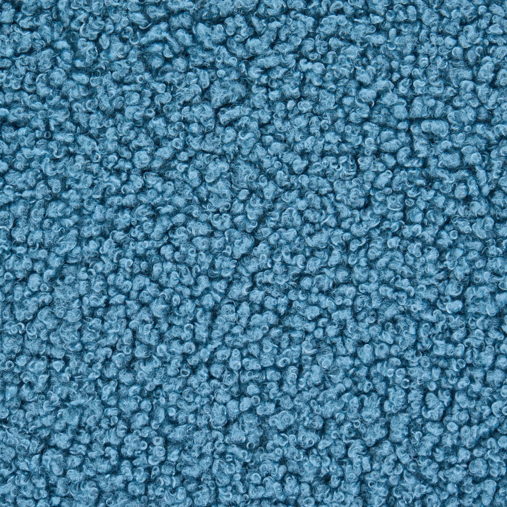 Poggiapiedi Blu Boucle Pouf rotondo Tappezzeria Glam Ottomane Mobili Soggiorno