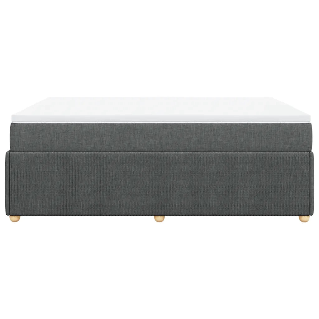 Giroletto a Molle con Materasso Grigio Scuro 140x200cm Tessuto