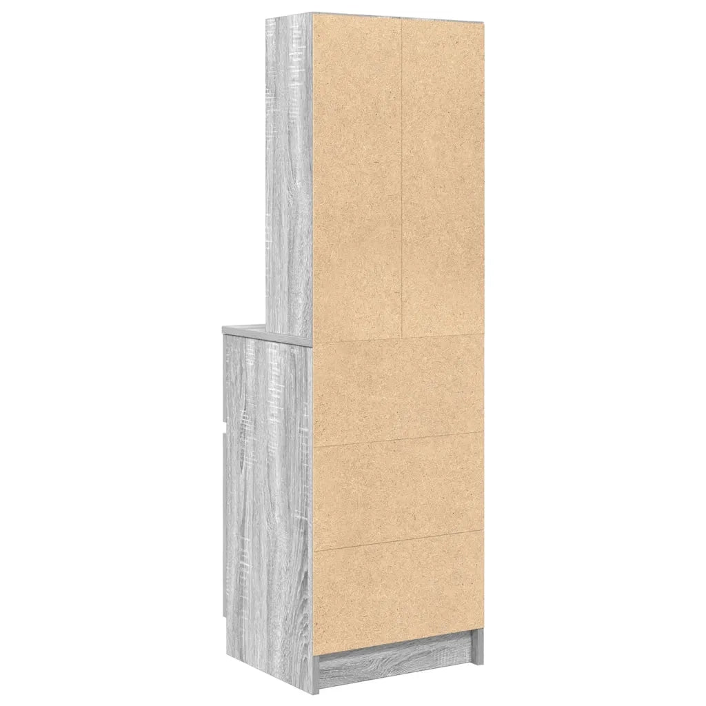 Comodino Grigio Sonoma 39x35x125 cm in Legno Multistrato 861315
