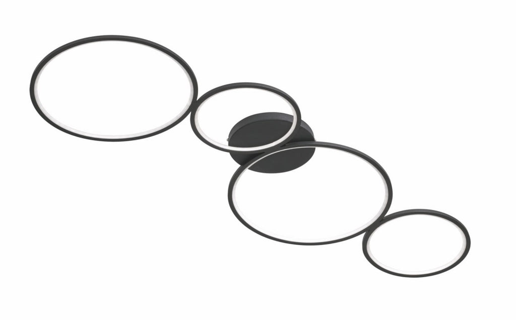 Plafoniera moderna Trio Rondo nera LED 37W 3000K 3300lm