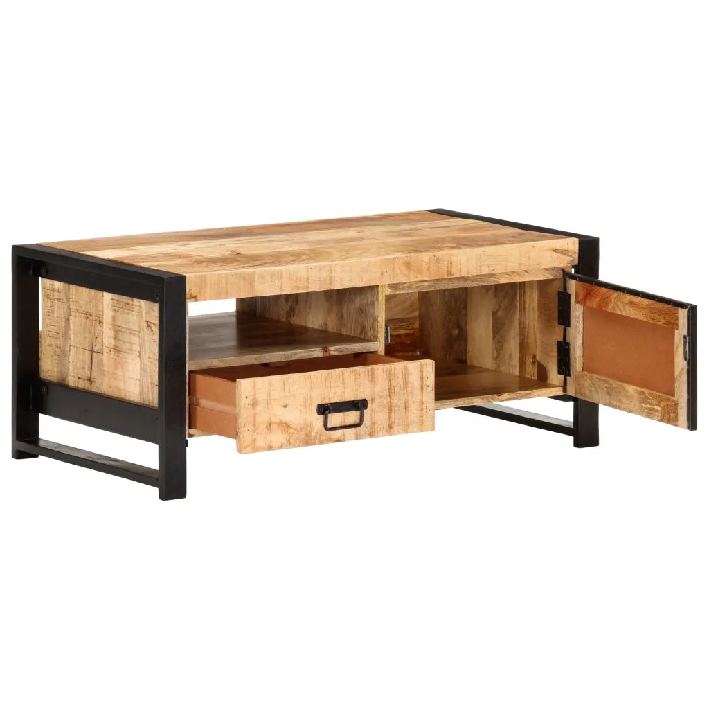 Tavolino da CaffÃ¨ 100x50x40 cm in Legno Grezzo di Mango cod mxl 64227