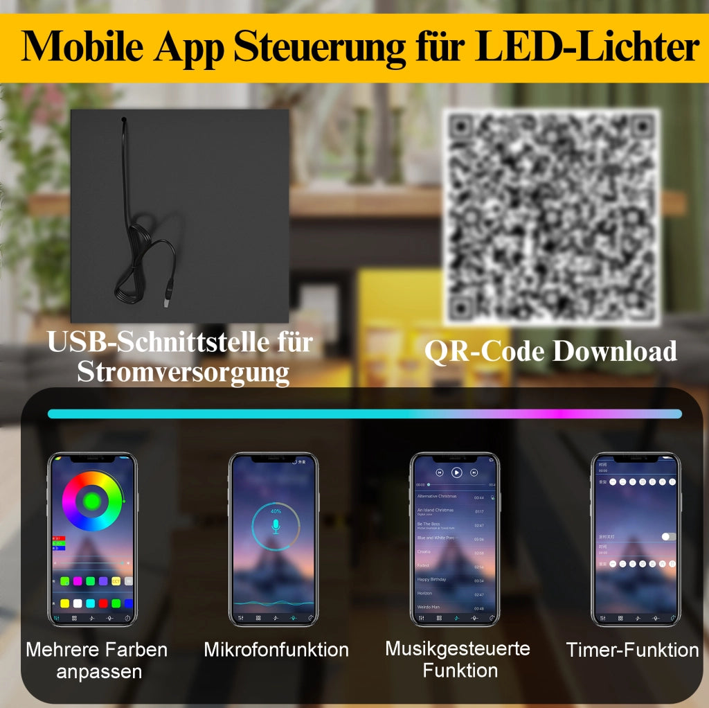 Tavolo da pranzo allungabile con LED, USB e vano contenitore 110-140x80 cm