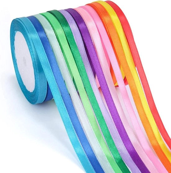 Tessuto di seta in lana 12 colori 6 mm x 22 metri - Arte e artigianato - Confezione regalo - Decorazioni per feste - Adesivi per palloni
