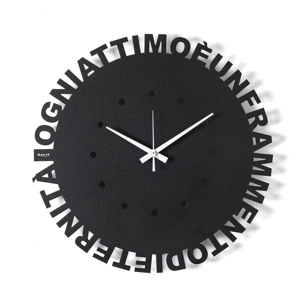 Orologio da parete minimal Wordshow Nero