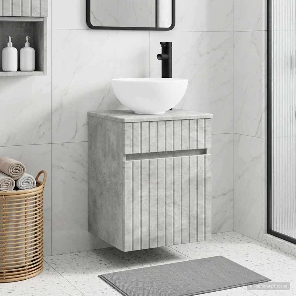 Mobile lavabo da parete Grigio Cemento 39 x 35 x 63 cm 890545