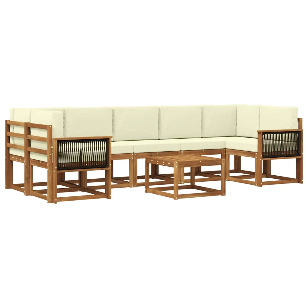 Set di divani da esterno 6 pz Naturale e Crema 3385071