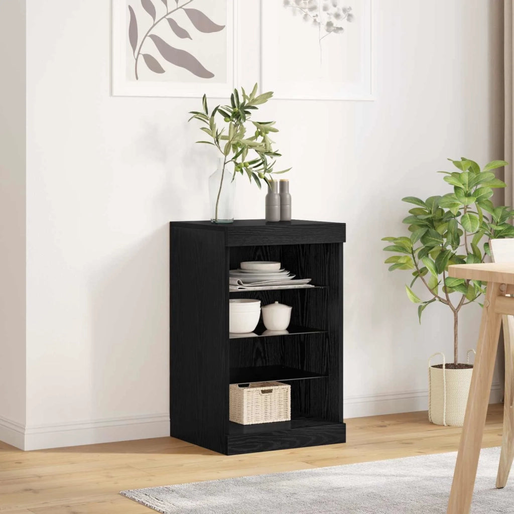 Credenza | Madia LED Rovere Nero 41 x 37 x 67 cm Legno multistrato