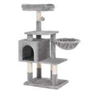 Tiragraffi multilivello altezza 110 cm cuccia per gatti grigio chiaro 12_0001163
