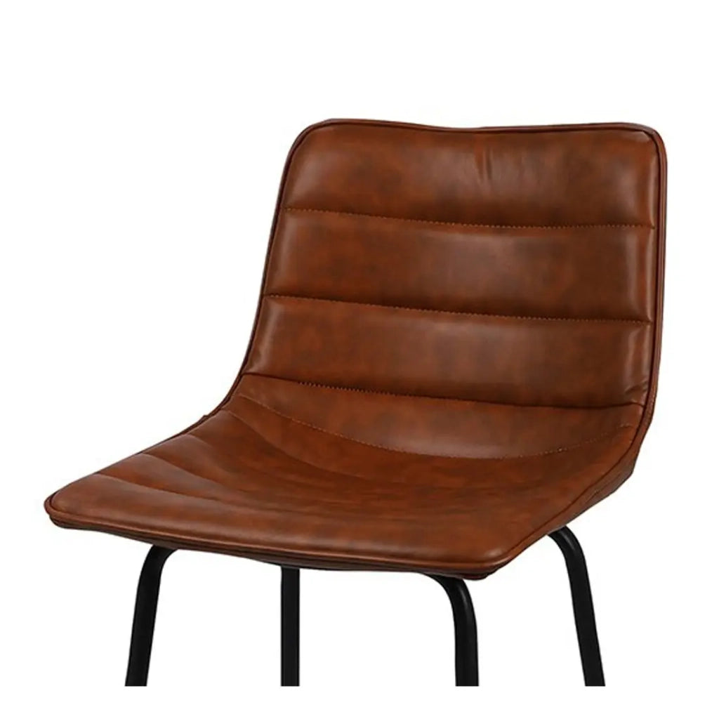 Set di 2 sgabelli da bar con schienale effetto pelle cannella collezione NETS - Stile industriale