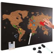 Lavagna Magnetica Mappamondo da Grattare 60x40 Mappa Mondo con Pennarello