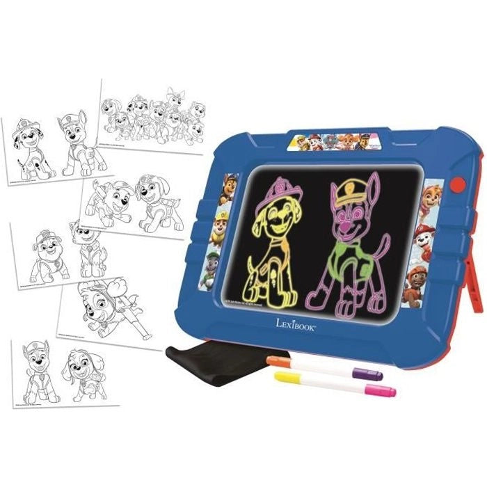 PAT 'PATROUILLE Ardesia per disegnare neon con pennarelli e modelli colorati - LEXIBOOK