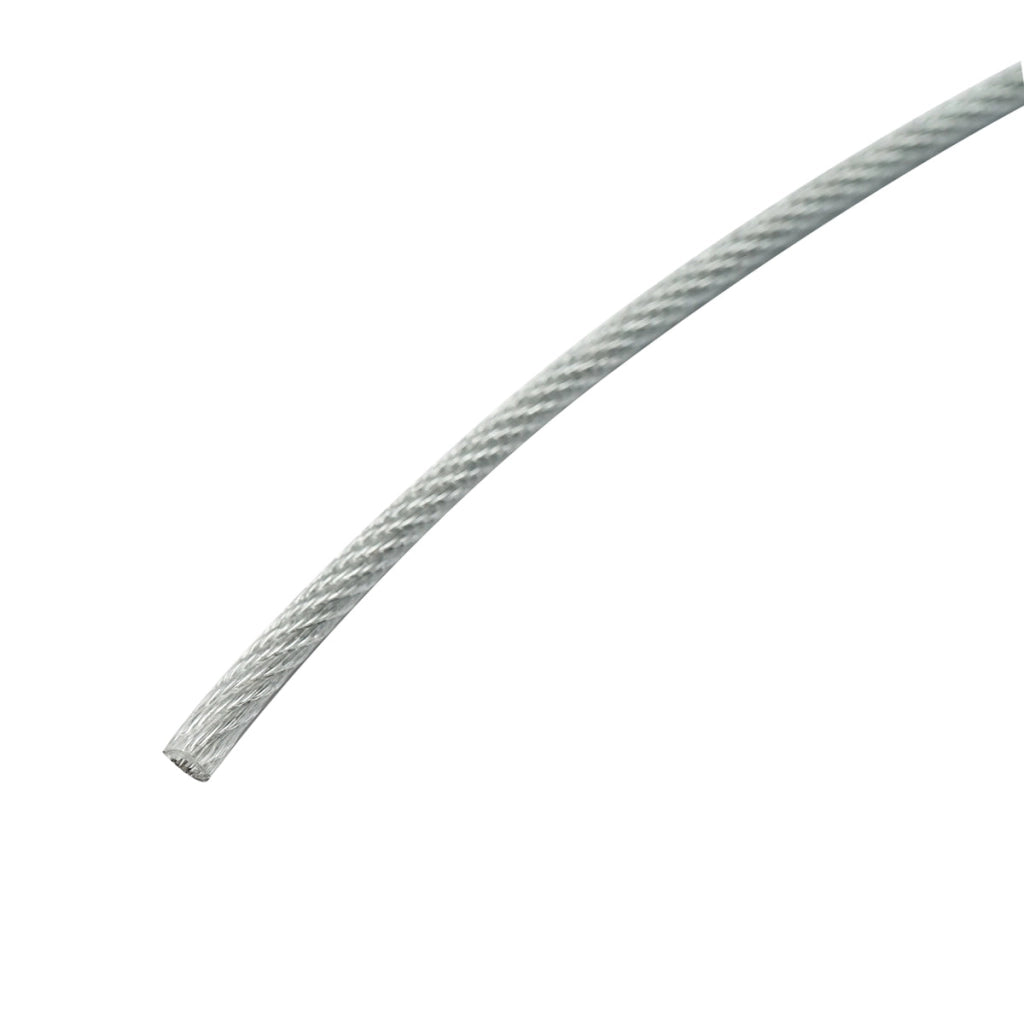 Cavo in acciaio zincato con rivestimento in PVC, 4 mm, 6x7+FC fili, carico massimo 539 kg, peso 8,08 kg, 200 m/rotolo