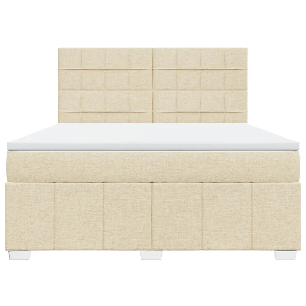 Giroletto a Molle con Materasso Crema 180x200 cm in Tessuto 3291752