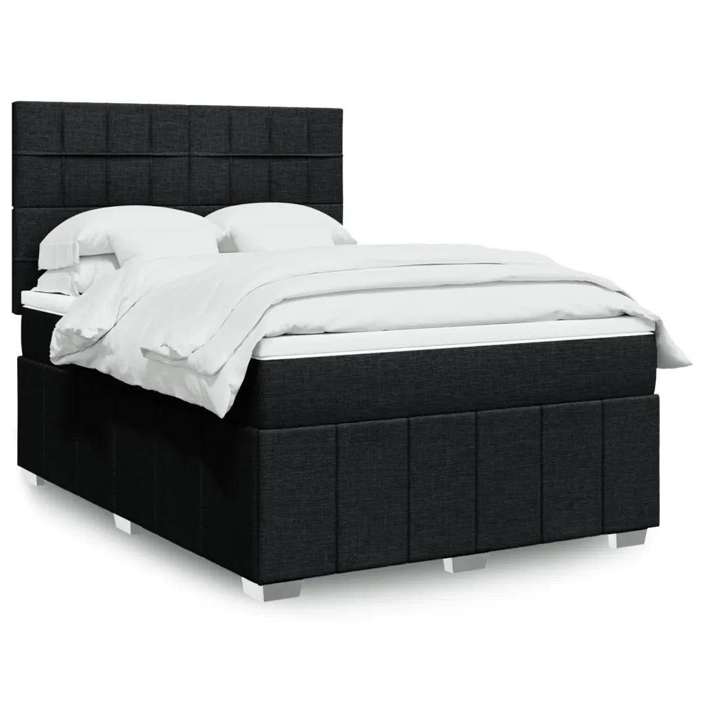 Giroletto a Molle con Materasso Nero 140x200 cm in Tessuto 3293993